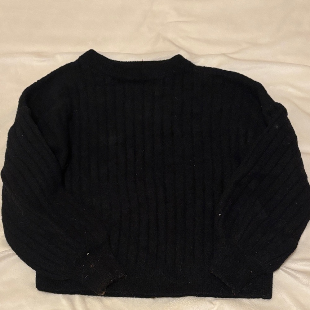 SO Women's Black Ribbed Sweater